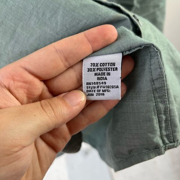 PD&C Paper Denim & Cloth Mens  XL Button Up Shirt Long Sleeve Cotton Blend Green - Picture 5 of 6